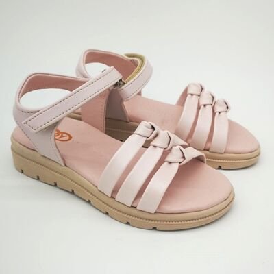 ABY shoes Παιδικά Δερμάτινα Ανατομικά Πέδιλα ABY642-ΡΟΖ/NUDE