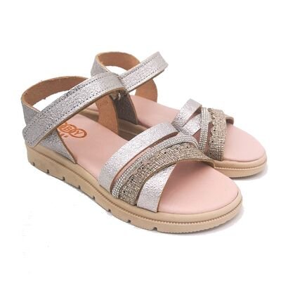 ABY shoes Παιδικά Δερμάτινα Ανατομικά Πέδιλα ABY654-ΑΜΜΟΥ