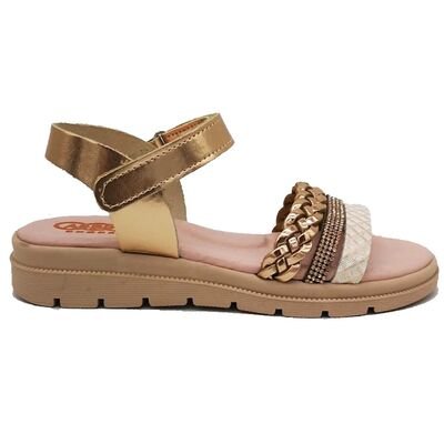 ABY shoes Παιδικά Δερμάτινα Ανατομικά Πέδιλα ABY662-ΜΠΡΟΝΖΕ