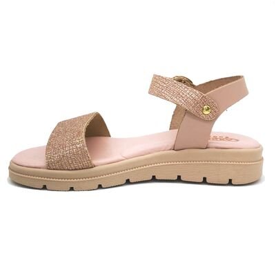 ABY shoes Παιδικά Δερμάτινα Ανατομικά Πέδιλα ABY665-NUDE/ΜΠΡΟΝΖΕ
