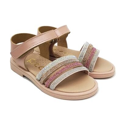 Ricco Mondo Παιδικά Δερμάτινα Ανατομικά Πέδιλα A30311P4 - ΧΑΛΚΟΣ ΣΑΤΙΝΕ