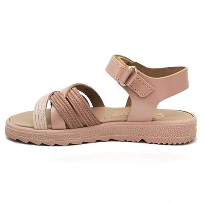 Ricco Mondo Παιδικά Δερμάτινα Ανατομικά Πέδιλα A30312V1 - ΧΑΛΚΟΣ SATINE