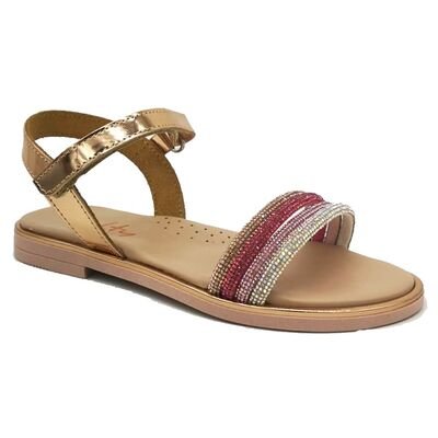 SALTY Παιδικά Δερμάτινα Ανατομικά Πέδιλα SK26-64-ΜΟΥΛΤΙ - ΜΠΡΟΝΖΕ/ΠΟΛΥΧΡΩΜΑ ΛΟΥΡΑΚΙΑ