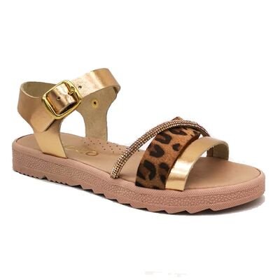 Ricco Mondo Παιδικά Δερμάτινα Ανατομικά Πέδιλα T30301V1 ΧΑΛΚΟΣ LEO