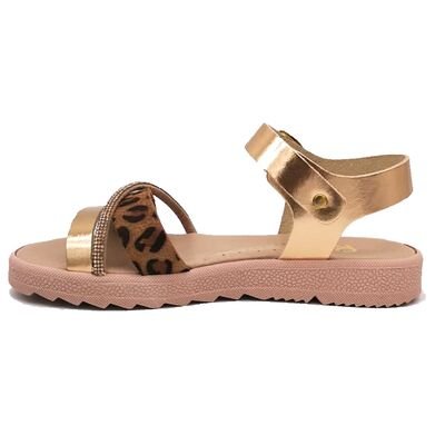 Ricco Mondo Παιδικά Δερμάτινα Ανατομικά Πέδιλα T30301V1 ΧΑΛΚΟΣ LEO