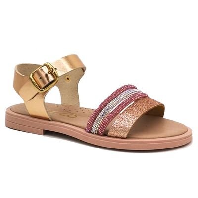 Ricco Mondo Παιδικά Δερμάτινα Ανατομικά Πέδιλα T30307P4 - ΧΑΛΚΟΣ CLASIC