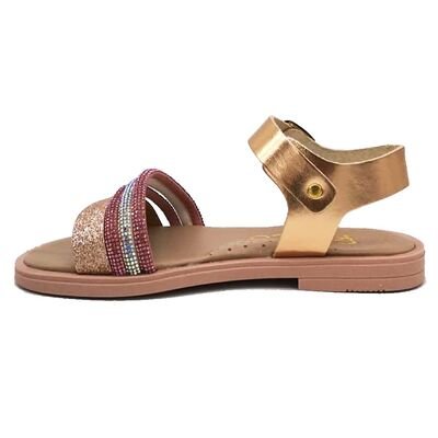 Ricco Mondo Παιδικά Δερμάτινα Ανατομικά Πέδιλα T30307P4 - ΧΑΛΚΟΣ CLASIC