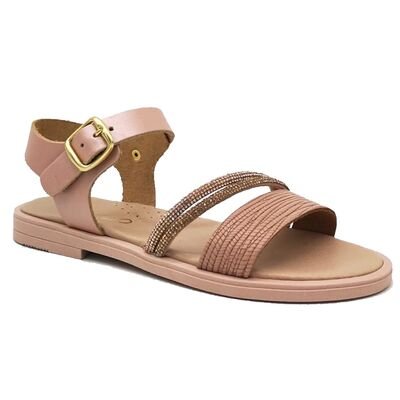 Ricco Mondo Παιδικά Δερμάτινα Ανατομικά Πέδιλα T30316P4 - ΧΑΛΚΟΣ ΣΑΤΙΝΕ