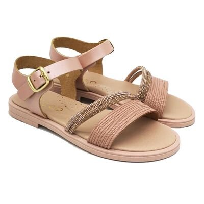 Ricco Mondo Παιδικά Δερμάτινα Ανατομικά Πέδιλα T30316P4 - ΧΑΛΚΟΣ ΣΑΤΙΝΕ