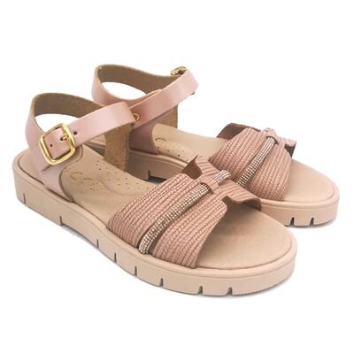 Ricco Mondo Παιδικά Δερμάτινα Ανατομικά Πέδιλα T30323S3 - ΧΑΛΚΟΣ ΣΑΤΙΝΕ