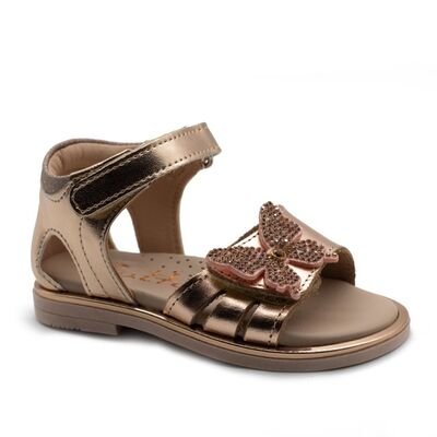 SALTY Παιδικά Δερμάτινα Ανατομικά Πέδιλα SK26-5567-ΧΑΛΚΟΣ ΜΑΤ