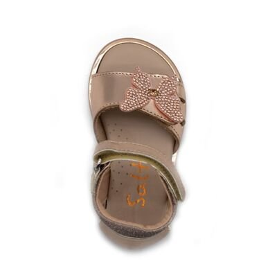 SALTY Παιδικά Δερμάτινα Ανατομικά Πέδιλα SK26-5567-ΧΑΛΚΟΣ ΜΑΤ