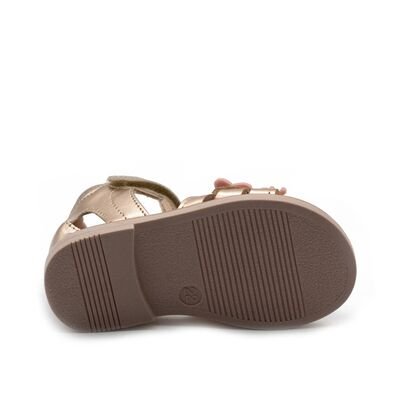 SALTY Παιδικά Δερμάτινα Ανατομικά Πέδιλα SK26-5567-ΧΑΛΚΟΣ ΜΑΤ