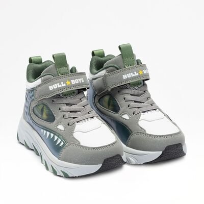 BULL BOYS Παιδικά Μποτάκια με ΦΩΤΑΚΙΑ DNAL5287-GRBI OCCHIOSAURO GRIGIO/BIANCO - ΓΚΡΙ