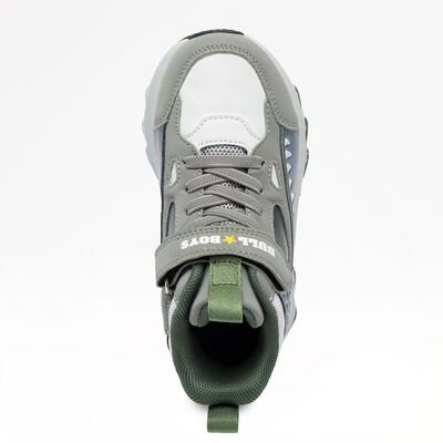 BULL BOYS Παιδικά Μποτάκια με ΦΩΤΑΚΙΑ DNAL5287-GRBI OCCHIOSAURO GRIGIO/BIANCO - ΓΚΡΙ