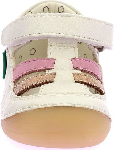 Kickers Δερμάτινα Ανατομικά Παπουτσοπέδιλα Pre-Walk Sushy blanc casse rose or 1201852-10-0-33 - ΛΕΥΚΟ